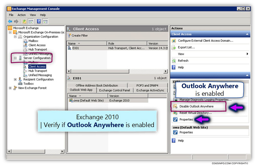 Verifying Outlook anywhere on Exchange 2010 server -01